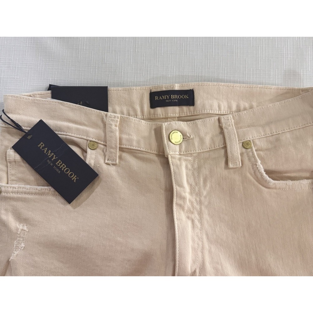 RAMY BROOK Adriana High-Waisted Distressed Jeans In Linen Size 28/6  NWT $265 #K - Picture 3 of 9